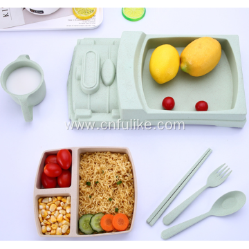 Natural Wheat Straw Divided Toddler Dinnerware
